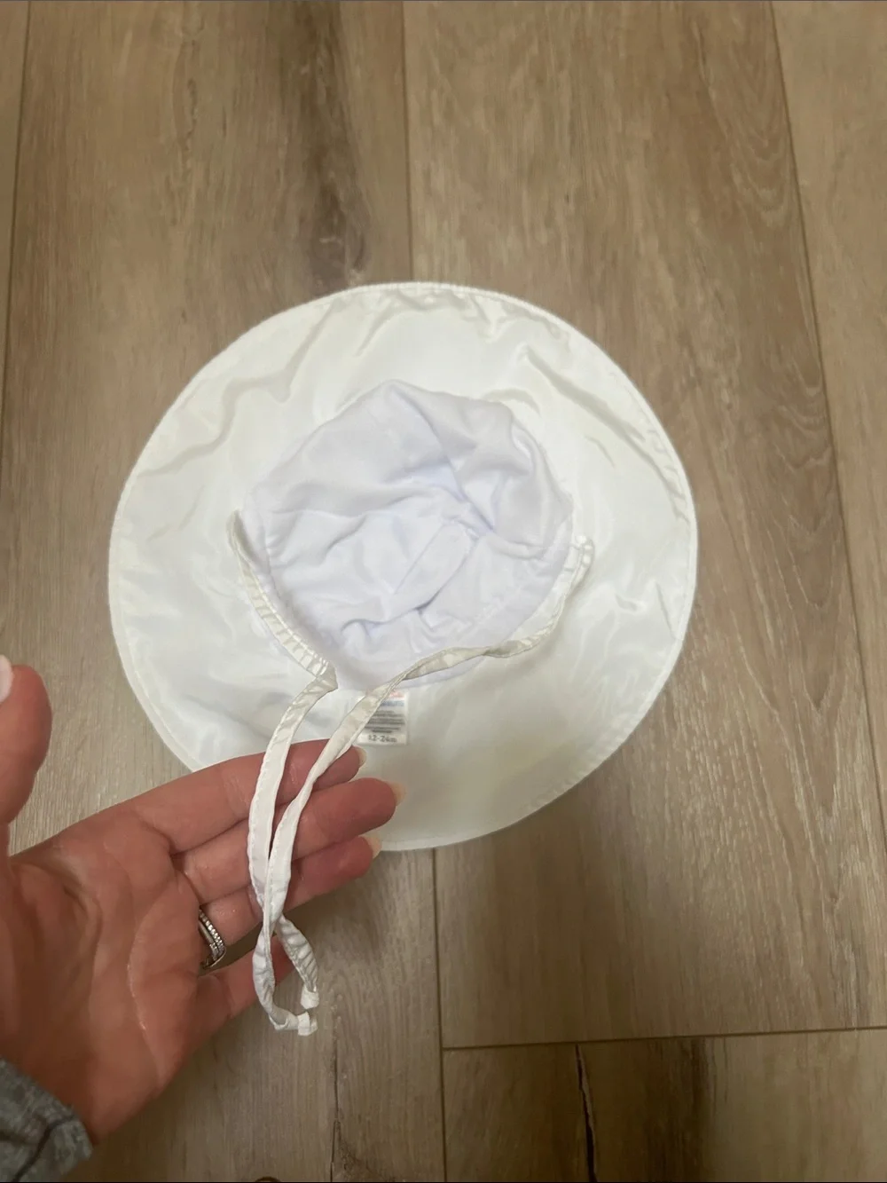 Ruffle Butts Rugged Butts - Baby White Satin Bucket Hat - 12-24 months